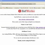 RefWorks: Some Users Being Re-Directed to a Different Page